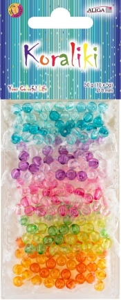 Koraliki plastikowe 8mm 10 kolorów x 5g