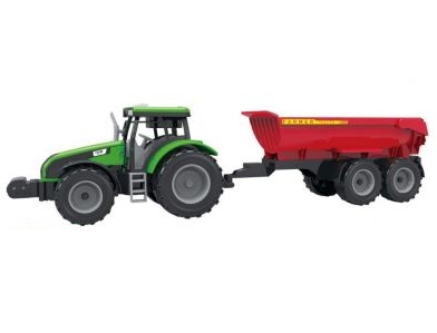 Traktor z przyczepą, dźwiękami i światłem MIX (107844)