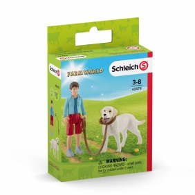 Schleich Farm World, Spacer z psem rasy labrador retriever (42478)