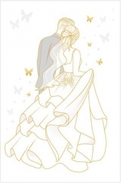 Karnet Ślub - Wedding Gold Silhouette