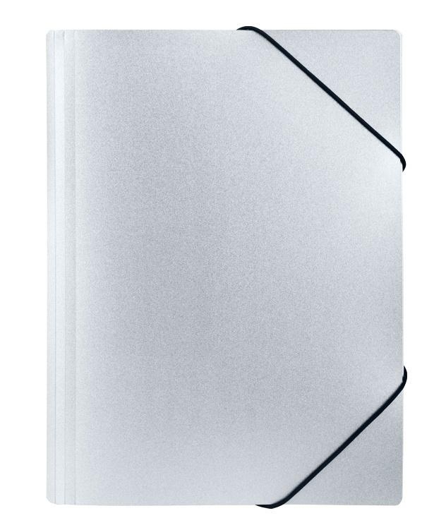 Teczka z gumką A4 PP stardust silver
