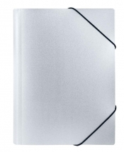 Teczka z gumką A4 PP stardust silver