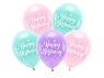 Balony Eco Happy Birthday różowy 26cm 5szt