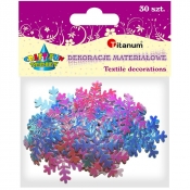 Dekoracje materiałowe, 30 szt. - płatki śniegu (284827)