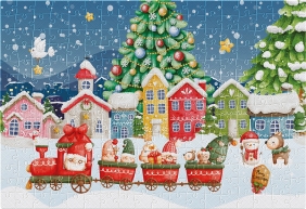 Puzzle Świąteczny domek - Mikołaj, 250 el.