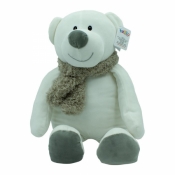 Maskotka Niedźwiedź Kamil - popielaty szalik 35 cm (5103b)