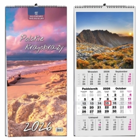 Kalendarz 2026 trójdzielny 13 planszowy Pejzaże