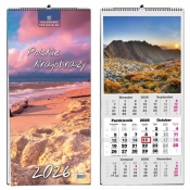 Kalendarz 2026 trójdzielny 13 planszowy Pejzaże