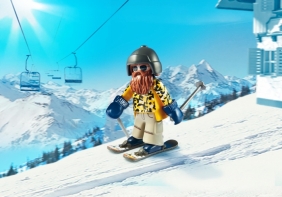 Narciarz na nartach snowblade (9284)