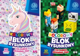 Blok rysunkowy kolorowy ASTRAPAP A4/10ark "Pixel&Unicorn"