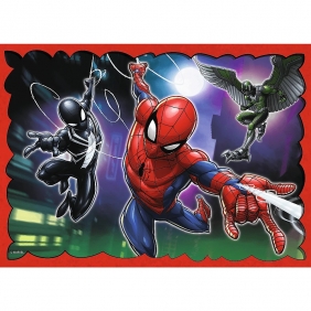 Trefl, Puzzle 4w1: Bohaterski Spider-Man (34384)