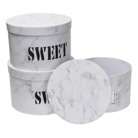 Pudełko Flower Box 3szt Sweet biały ROZETTE