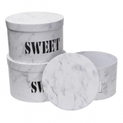 Pudełko Flower Box 3szt Sweet biały ROZETTE