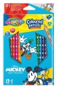 Disney Kids Colorino - kredki ołówkowe trójkątne 12 sztuk / 13 kol + temperówka (Mickey)