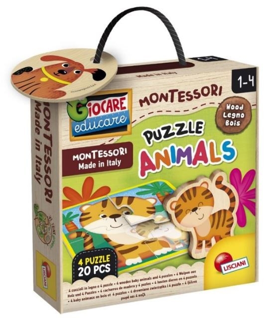 Montessori Puzzle drewniane ze zwierzętami (304-96848)