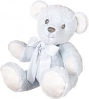 Miś niebieski z kokardą 31 cm - <br />