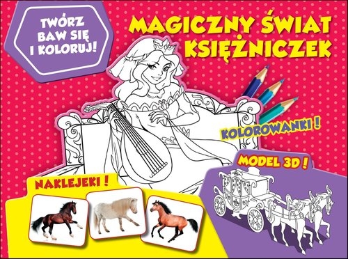 <img src='https://webimage.pl/pics/848/3/d756975.jpg' style='height:440px' /> Twórz baw się koloruj Magiczny świat księżniczek