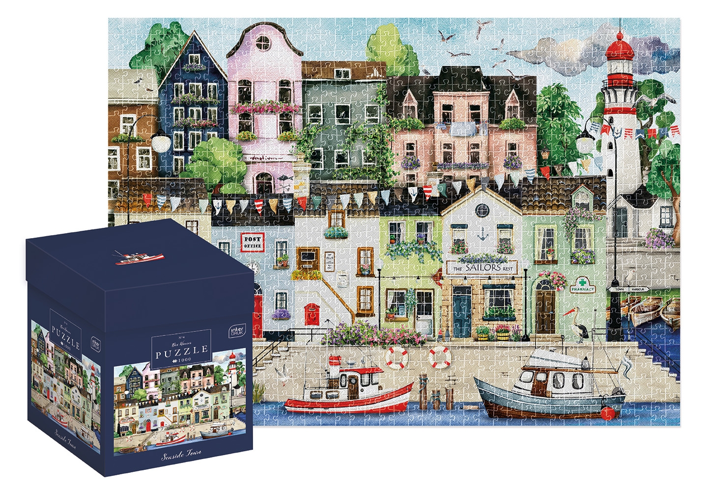 Puzzle 1000: Box Houses 4 - Seaside Town