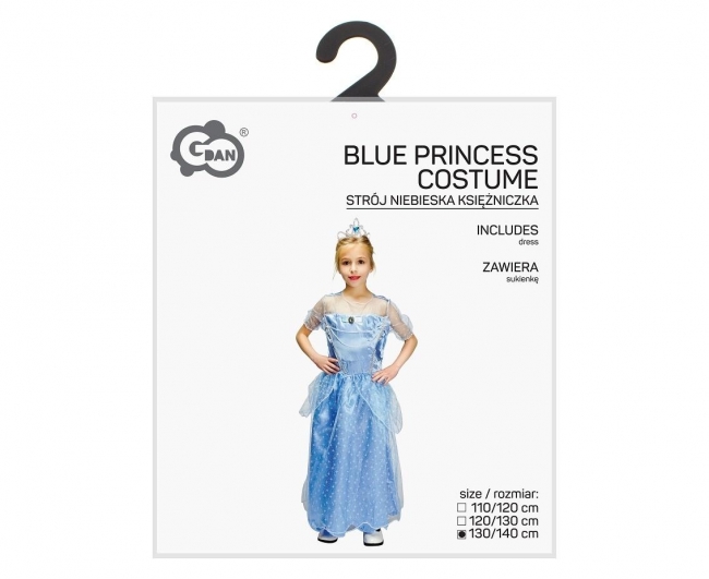 <img src='https://webimage.pl/pics/848/5/d5906639415848.jpg' style='height:440px' /> Strój dla dzieci Niebieska Księżniczka 130/140cm