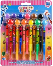 Fruitysquad. Pachnące długopisy z pomponami 12 szt. (FS60384)