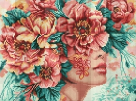 Diamentowa mozaika - Romantyzm kwiatów 30x40cm