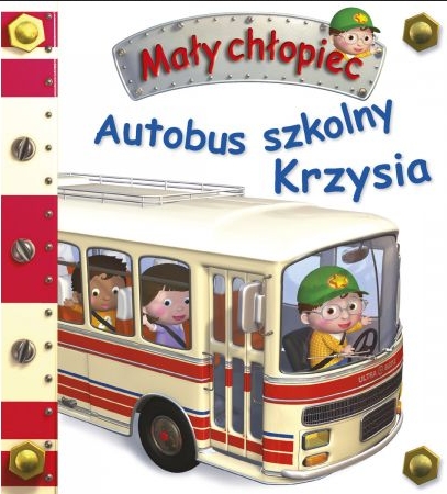 Mały chłopiec. Autobus szkolny Krzysia