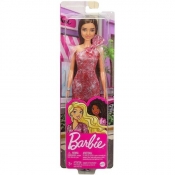 Lalka Barbie blondynka w lśniącej różowej sukience (T7580/GRB33)