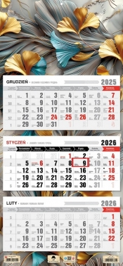 Kalendarz 2026 trójdzielny płaska główka - Abstrakcja