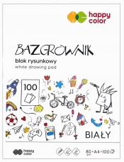 Happy Color, Bazgrownik - biały blok rysunkowy A4, 100 kartek