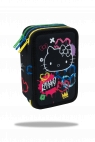 Coolpack, Piórnik potrójny z wyposażeniem Jumper 3 Hello Kitty - Black Neon