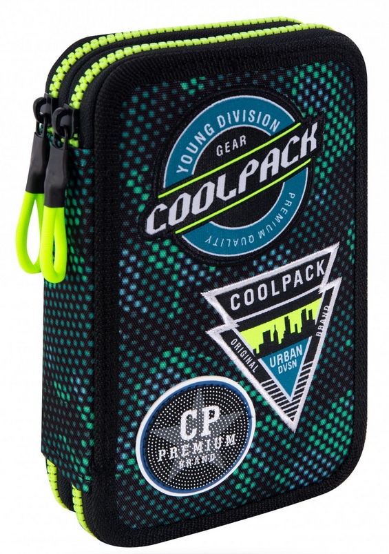 Coolpack - Jumper 2 - Piórnik podwójny z wyposażeniem - Green (BADGES B) (B66151)