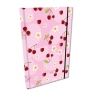 Notes A5 kratka z gumką Soft Touch Wisienki w różu