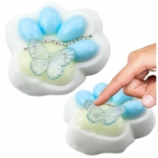 Gniotek Kocia łapka antystres Squishy biało-nieb