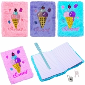 Pamiętnik pluszowy lody z długopisem MIX