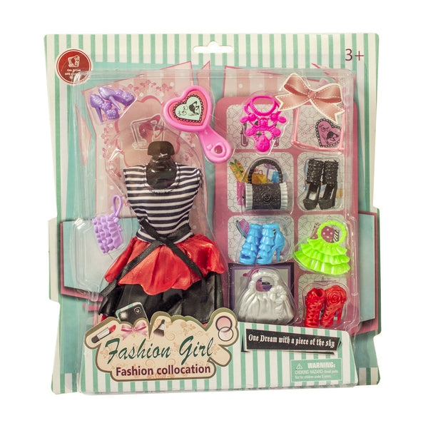 <img src='https://webimage.pl/pics/851/0/d6901440110851.png' style='height:440px' /> Sukienka z akcesoriami do lalek, 1 szt. (110851)