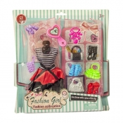 Sukienka z akcesoriami do lalek, 1 szt. (110851)