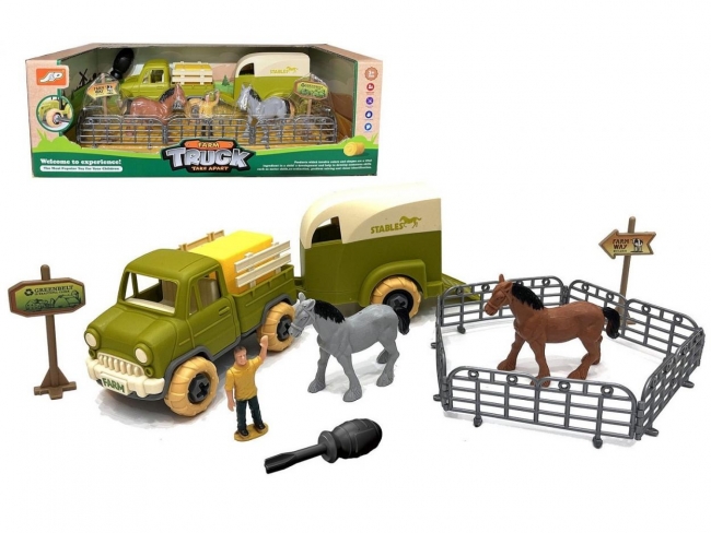 Traktor do skręcania z przyczepą