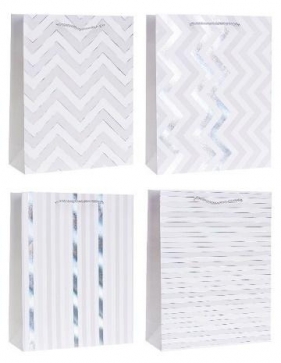 Torebka ozdobna 31x42x12cm hot-stamp mix ROZETTE