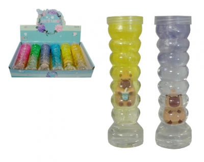 Slime w spiralnej buteleczce 19cm z figurką kapibara