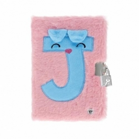 Pamiętnik pluszowy zamykany Pink J świecący