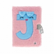 Pamiętnik pluszowy zamykany Pink J świecący