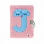 Pamiętnik pluszowy zamykany Pink J świecący