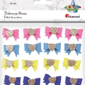 Ozdoba filcowa kokardy mix - 16 szt (395997)