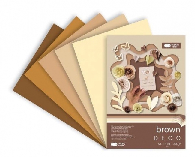 Blok Hobby Deco Brown A4 20 ark 5 kol HAPPY COLOR