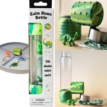 Sensoryczna butelka DIY Dinozaur