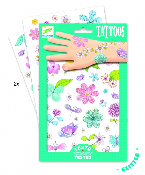 Tatuaże brokatowe Kwiaty (DJ09585)