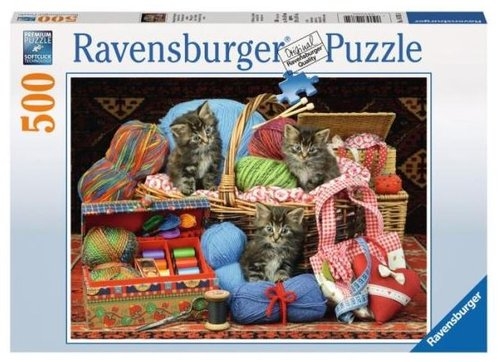 Puzzle Słodkie koty w koszu 500