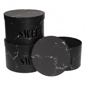 Pudełko Flower Box 3szt Sweet czarny ROZETTE