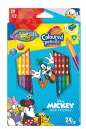 Kredki ołówkowe trójkątne Colorino Kids 24 kolorów 12 sztuk z temperówką Mickey