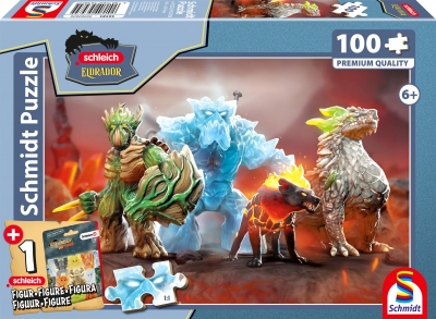 <img src='https://webimage.pl/pics/855/5/d4001504565855.jpg' style='height:440px' /> Puzzle 100 PQ Schleich eldrador stworzenia z eldrador + figurka 114360